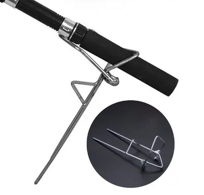 Obrázek produktu pro 1 kus Držák rybářských prutů se zemí | držák prutů z kovu - stojan na pruty [24 cm x 6,5 cm] - opěrka prutů se zemním bodcem ve tvaru U | stabilní držák pro různé rybářské pruty | příslušenství pro rybáře - opěrka prutů