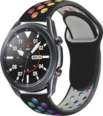 Produktbild von Strap-it Samsung Galaxy Watch 3 45mm Sportarmband (Schwarz / Bunt)