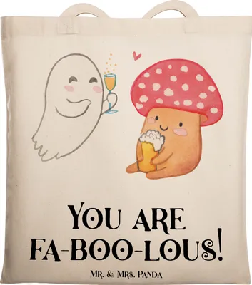 Produktbild von Mr. & Mrs. Panda umhängetasche baumwolle Halloween Zauber - Transparent - Geschenk, Halloween-Partys, Laptoptasche, Stoffbeutel, Tragetasche, Dankbarkeit, Gruselparty