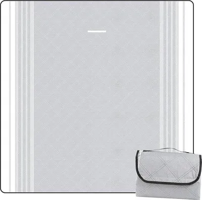 Immagine prodotto di Tappeto da picnic impermeabile in tessuto - Tappeto da spiaggia e da campeggio XXL, 200 x 200 cm, grigio