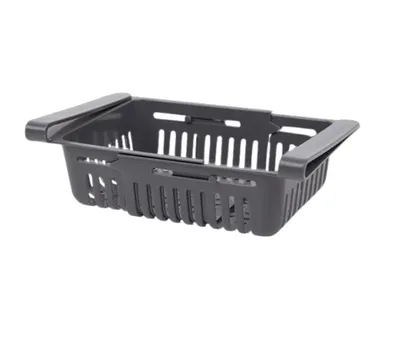 Produktbild von Kühlschrank Organizer Universal Zusatz Schublade Eierbehälter Gemüseschale Fach Grau Kühlschrankbox Ausziehbar