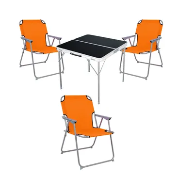 Produktbild von 4-teiliges Campingmöbel Set Alu L80xB80xH70cm Orange