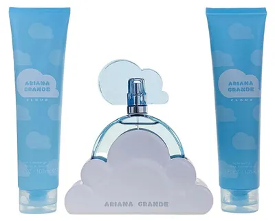 Produktbild von Set Ariana Grande: Cloud, eDP, fü r Damen, 100 ml + Cloud, feuchtigkeitsspendende Kö rperlotion, 100 ml + Cloud, Kö rperwä sche, Kö rper, 100 ml
