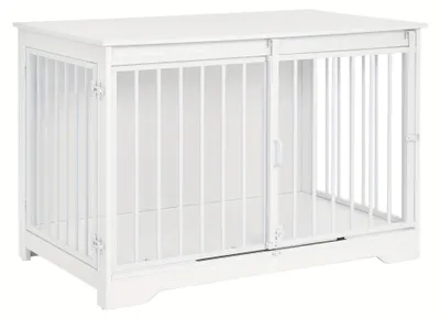 Produktbild von Holz-Hundebox - Hundekäfig - Hundekennel - Hundehütte - Hundebett - Mit Schiebetür und Seitentür