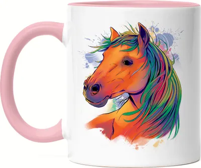 Produktbild von Pferd Tasse Rosa Hengst Pferde Pferdekopf Reiten Hobbie Tier Pferdeflüsterer Ausritt Pferdeliebhaber Reiterin