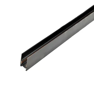 Produktbild von Qub Line Magnet Stromschiene – 48V Magnetschienensystem – 100cm – Schwarz – Aufputzmontage für magnetische Lichtschiene