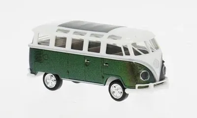 Produktbild von Brekina 31858 - 1/87 VW T1b Samba, weiss/dunkelgrün, 1960 - Neu