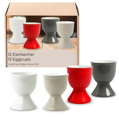 Image de Set de 12 coquetiers, Ø 5x7 cm, couleurs modernes en céramique