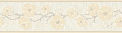 Produktbild von A.S. Creation | Only Borders 11 | 384317 | Vliesbordüre | Blumenoptik | 5.00 x 0.17 m | Beige | Wohnzimmer | Flur | Büro | Küche | Wohnräume