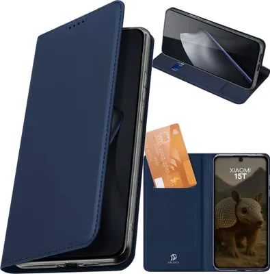 Produktbild von Handyhülle mit Klappe für Xiaomi 15T, Dux Ducis Skin Pro, Dunkelblau