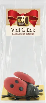 Produktbild Odenwälder Marzipan Glückskäfer in Geschenkfolie Viel Glück 45g