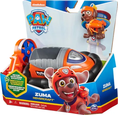 The image shows the retail packaging of a Spin Master PAW Patrol Basic Vehicle Zuma toy.