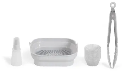 4-teiliges Zubehörset für Heißluftfritteuse, Silikon, 12 Förmchen