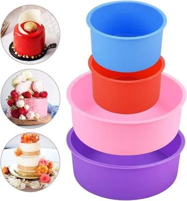 Produktbild von Famanu Silikonbackformen Set von 4 - Für Kuchen und Torten