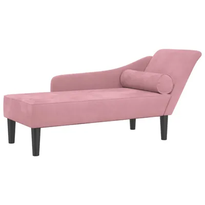 Obrázok produktu pre ležadlo vidaXL s vankúšom z ružového zamatu