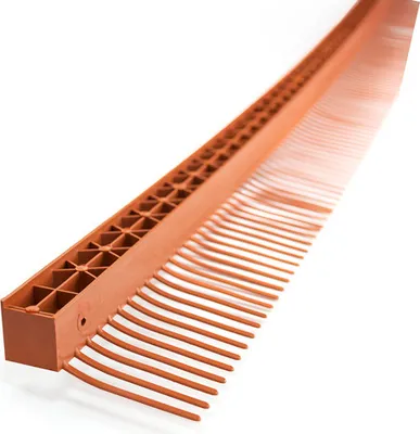 Produktbild von Traufenkamm Dachartikel Traufkamm Lüftungskamm 60mm Mit Lüftungsgitter 25x25mm Spatzenkamm 1m ZIEGELROT 1m