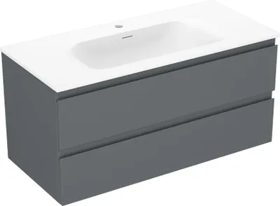 Immagine prodotto di Mexen Orio mobile bagno 100 cm con lavabo Vela, 2 cassetti, grafite opaco/bianco opaco - 91A10-10047-2-BFF66-W23M01