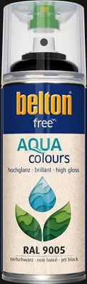 Produktbild von belton free Lackspray AQUAcolours 400 ml tiefschwarz hochglanz