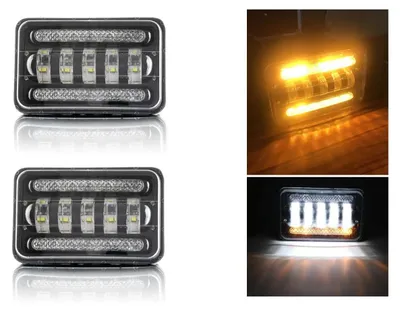 Produktbild von Set mit 2 universellen 5-Zoll-LED-Halogen-Scheinwerfern 12–24V, Abblend-/Fernlicht mit DRL-Tagfahrlicht