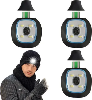 Obrázok produktu pre LED čelovky – 3 ks, nabíjateľné cez USB – biele svetlo.