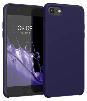Produktbild von kwmobile Handyhülle für Apple iPhone SE (2022 / 2020) / iPhone 8 / 7 Hülle - Case Silikon - Kabelloses Laden - Schutzhülle Cover in Deep Ocean
