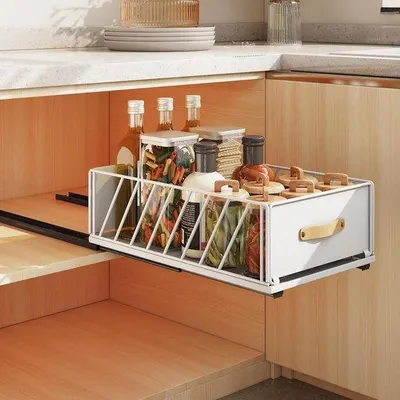 Produktbild von Famanu Schublade Organizer - Ausziehbar, 30 cm tief, 40 cm breit, 16 cm hoch, Weiß