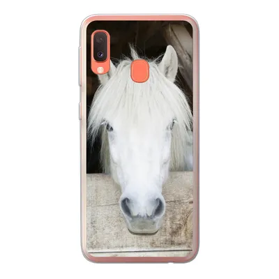 Produktbild von MuchoWow® Handyhülle Schutzhülle Hülle für Samsung Galaxy A20e Pferde - Pferdestall - Regale Silikon Softcase Handy Hülle - Abdeckung