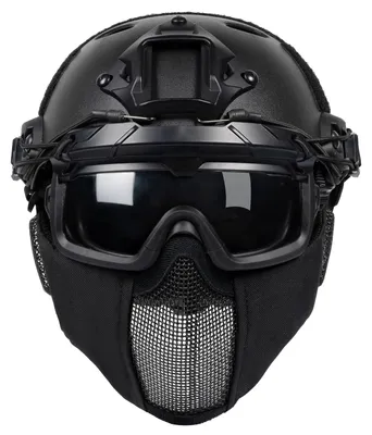 Productafbeelding van OneTigris Airsoft helm, model Mich 2000, paintball helm met masker en veiligheidsbril, geschikt voor airsoft en paintball