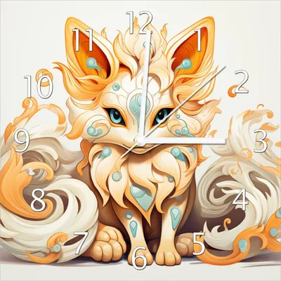 Produktbild von Wallario Design Wanduhr Geheimnisvoller Fuchs aus Echtglas, Größe 30 x 30 cm