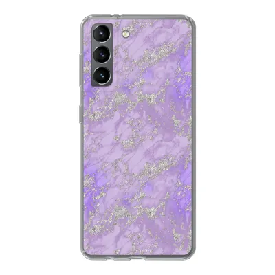 Produktbild von MuchoWow® Handyhülle Schutzhülle Hülle für Samsung Galaxy S21 Marmor - Lila - Muster Silikon Softcase Handy Hülle - Softcase