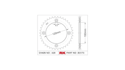 Immagine prodotto di Pignone RK "3173" 428, acciaio, argento 54 denti