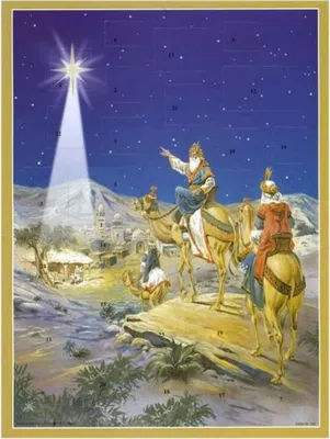 Image de Calendrier de l'Avent au format A5 avec les Rois mages et l'étoile de Bethléem