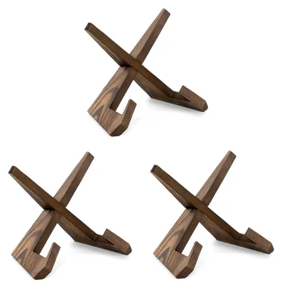 Image de Supports pour assiettes – 16,6 cm, lot de 3, supports en bois pour assiettes et cadres photo, décoration de table