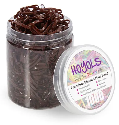 Obrázok produktu pre Hoyols Elastické pásky na konský chvost 1000 kusov Hnedý TPR