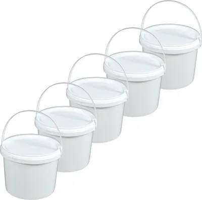 Produktbild von Eimer Deckel lebensmittelecht 3,3 L Liter leer weiß Henkel Kunststoff Set, Eimerset:40 Stk.