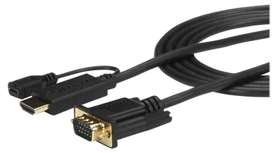 Produktbild von StarTech.com 1,8m aktives HDMI auf VGA Konverter Kabel - HDMI zu VGA Adapter, 1,9 m, VGA (D-Sub), HDMI + Micro USB, Stecker, Stecker/Buchse, Gerade