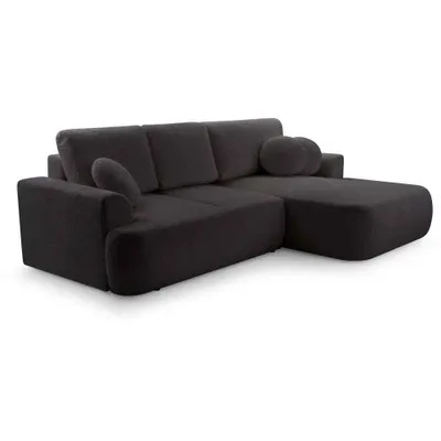 Produktbild von Ecksofa mit Schlaffunktion VENTO, Ottomane Rechts, L-Form, Farbe: Schwarz (Coral60)