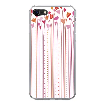Produktbild von MuchoWow® Handyhülle Schutzhülle Hülle für iPhone 7 Eine Illustration der wachsenden Herzen Silikon Softcase Handy Hülle - Kartenhalter