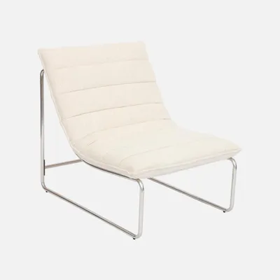 Produktbild von sweeek - Sessel mit verchromtem Gestell und Chenille-Stoff - Beige