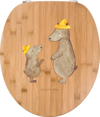 Produktbild von Mr. & Mrs. Panda Klo-Deckel Bären mit Hut - Transparent - Geschenk, WC Sitz, Klodeckel, klo deckel, Familie, Vatertag, Toilettenbrille, WC-Sitz, Family, Klobrille