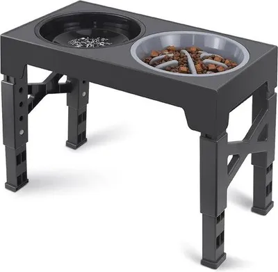 Produktbild von Famanu Futterstation für Hunde - Höhenverstellbar, 3 Schüsseln