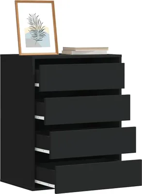 Produktbild von vidaXL Komoda z szufladami czarna 60x41x76 cm materiał drewnopochodny