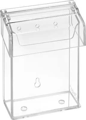Produktbild von DIN A6 Prospektbox mit Deckel wetterfest im Hochformat zur Wandmontage / Prospekthalter / Aussen / Outdoor / Prospektständer / Flyerbox / Flyerhalter