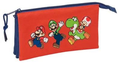 Produktbild von Safta Super Mario 22x12x3 Cm Triple Mäppchen Orange  Mann Orange One Size