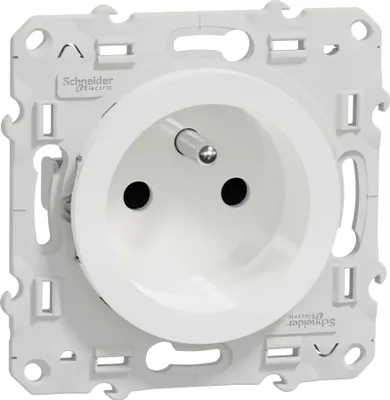 Image de Odace - prise de courant 2P+T - blanc - 4 connexions rapides par pôle - SCHNEIDER ELECTRIC - S520049