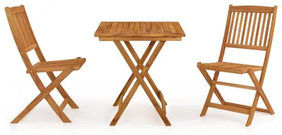 Immagine prodotto di vidaXL Set da pranzo da giardino a 3 pezzi pieghevole in legno massiccio di acacia