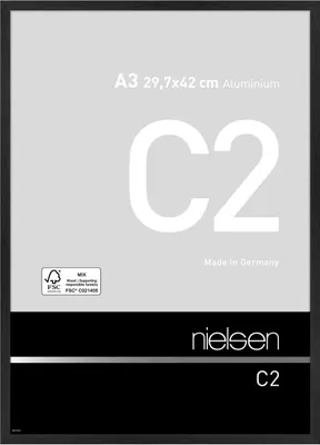 Produktbild von nielsen Aluminium Bilderrahmen C2, 29,7x42 cm (A3), Struktur Schwarz Matt