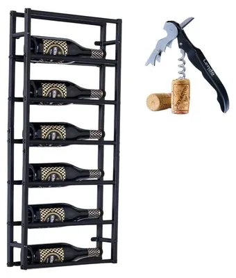 Produktbild von Lendo Online Weinregal zur Wandmontage 6 Flaschen Schwarz
