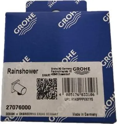 Produktbild von Grohe Rainshower Wandbrausehalter eckige Rosette chrom - 27075000
