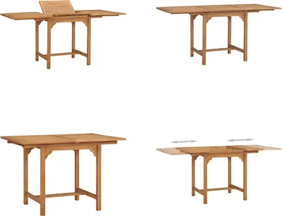 Image de vidaXL Table de jardin extensible (110 160)×80×75 cm bois massif teck - Table de salle à manger - Tables de salle à manger - Tables de salle à manger de jardin